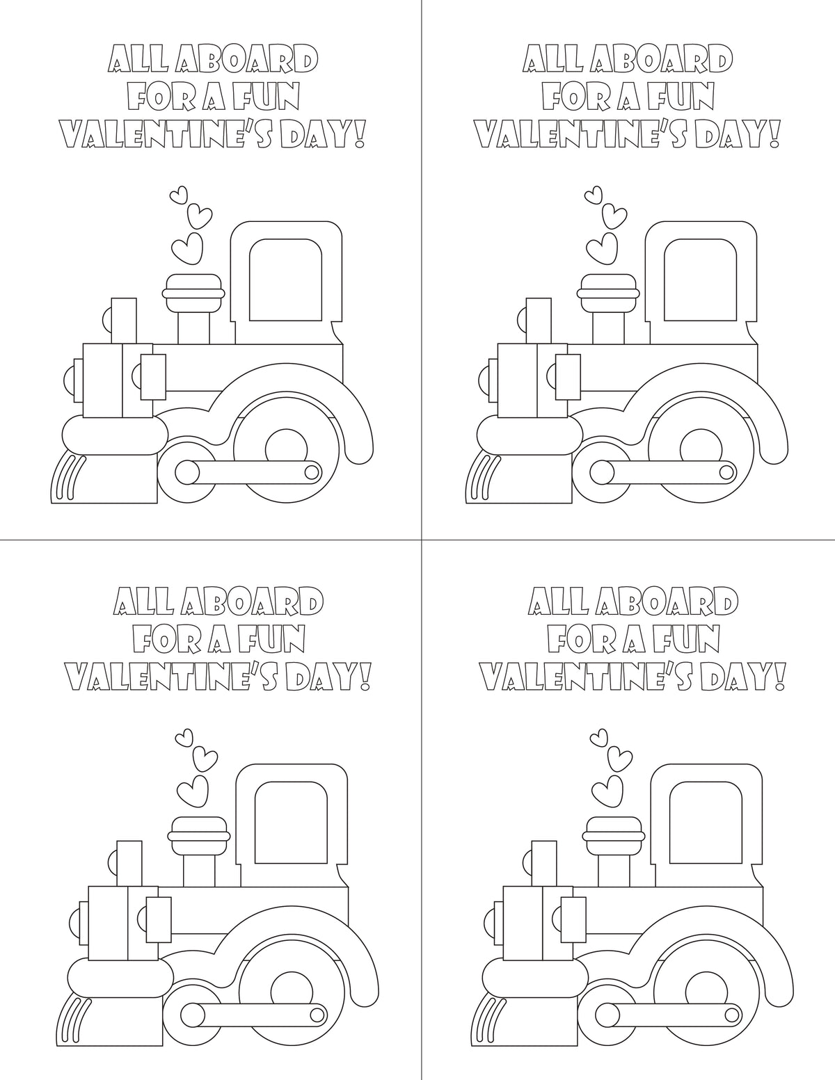 Valentine's Day Cards to Color (3 Cards)