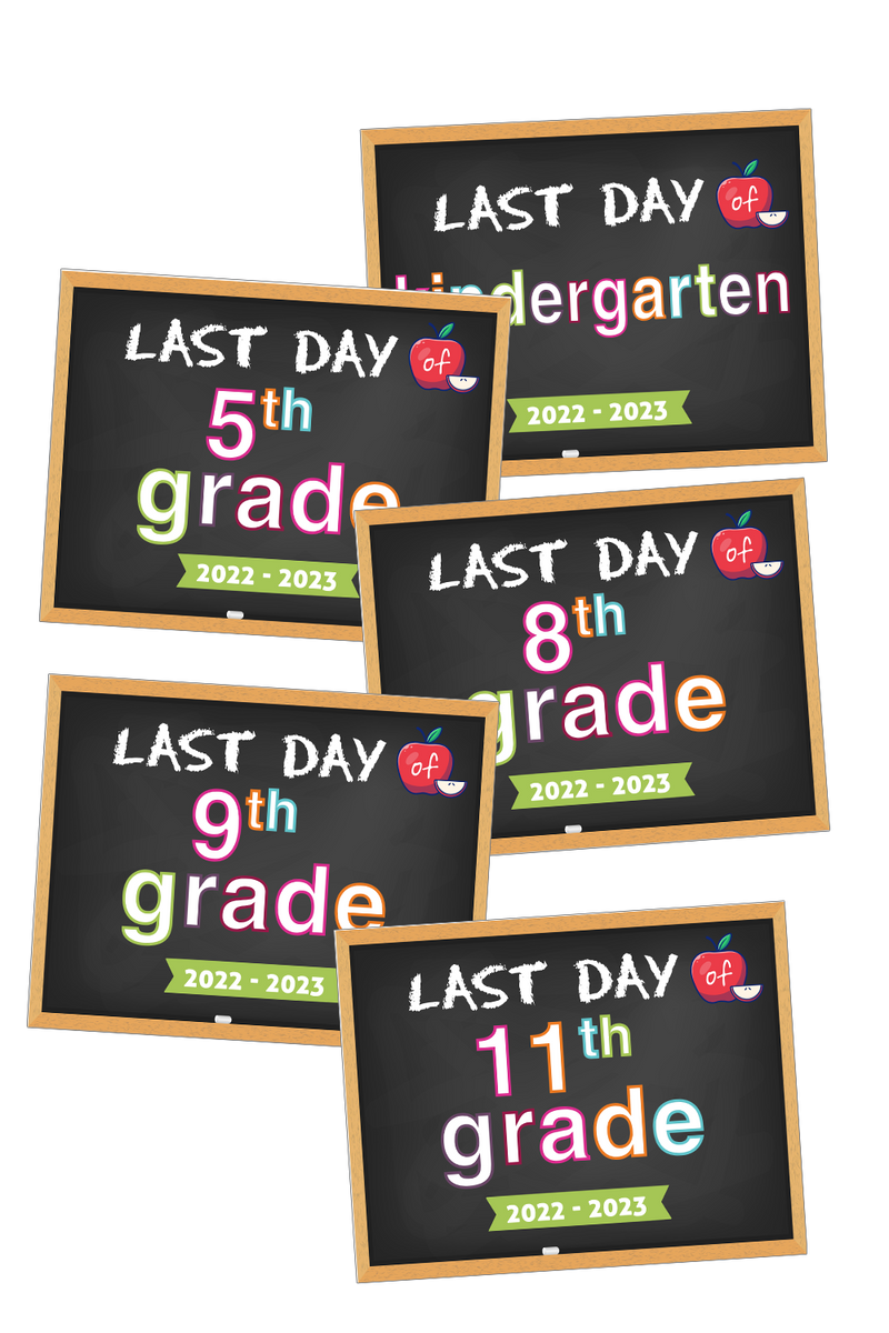 Last Day of School Free Printable Chalkboards
