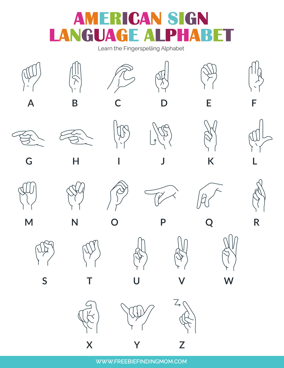 American Sign Language Alphabet Chart – Freebie Finding Mom