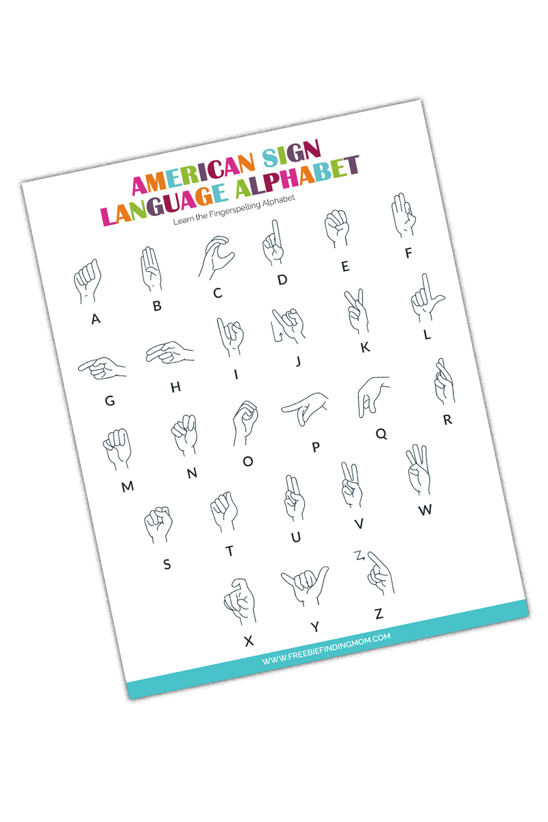 Sign Language Chart Printable Sign Language Alphabet Placemat