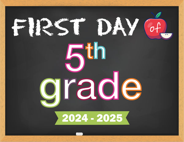 first-day-of-school-sign-printable-chalkboard-style for 1st Day Of 5th Grade Free Printable First Day of School Sign Printable (Chalkboard Style) for 1st Day Of 5th Grade Free Printable