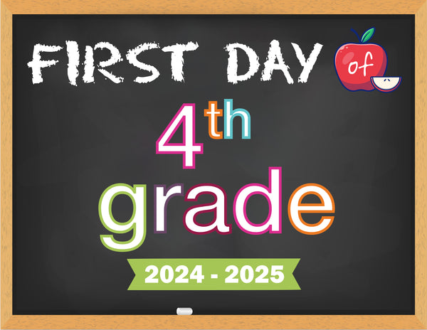 first-day-of-school-sign-printable-chalkboard-style for First Day Of Fourth Grade Free Printable First Day of School Sign Printable (Chalkboard Style) for First Day Of Fourth Grade Free Printable