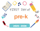 2025-2026 First Day of School Signs
