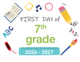 2026-2027 First Day of School Signs