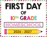 2026-2027 First Day of School Signs (Including Homeschool)