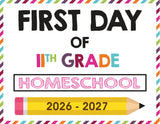 2026-2027 First Day of School Signs (Including Homeschool)