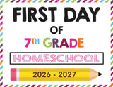 2026-2027 First Day of School Signs (Including Homeschool)