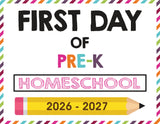 2026-2027 First Day of School Signs (Including Homeschool)