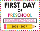 2026-2027 First Day of School Signs (Including Homeschool)