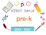 2026-2027 First Day of School Signs