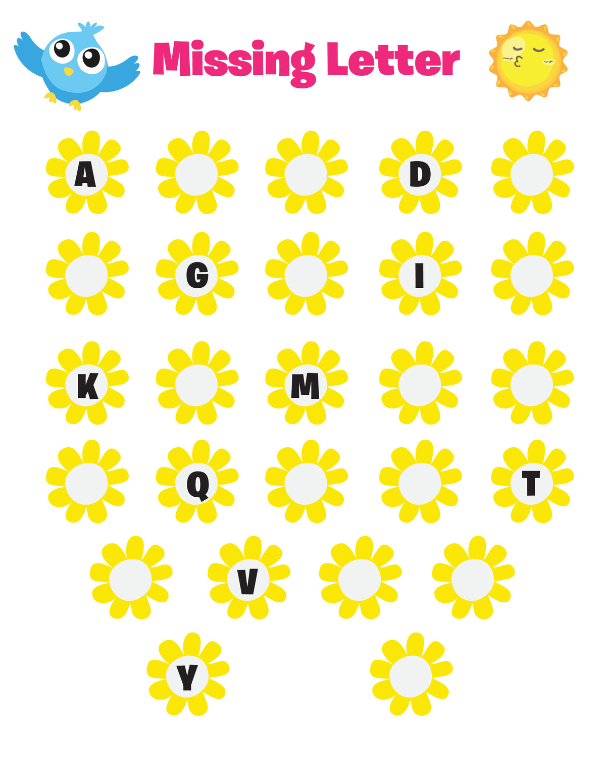 Printable beginner kindergarten alphabet
