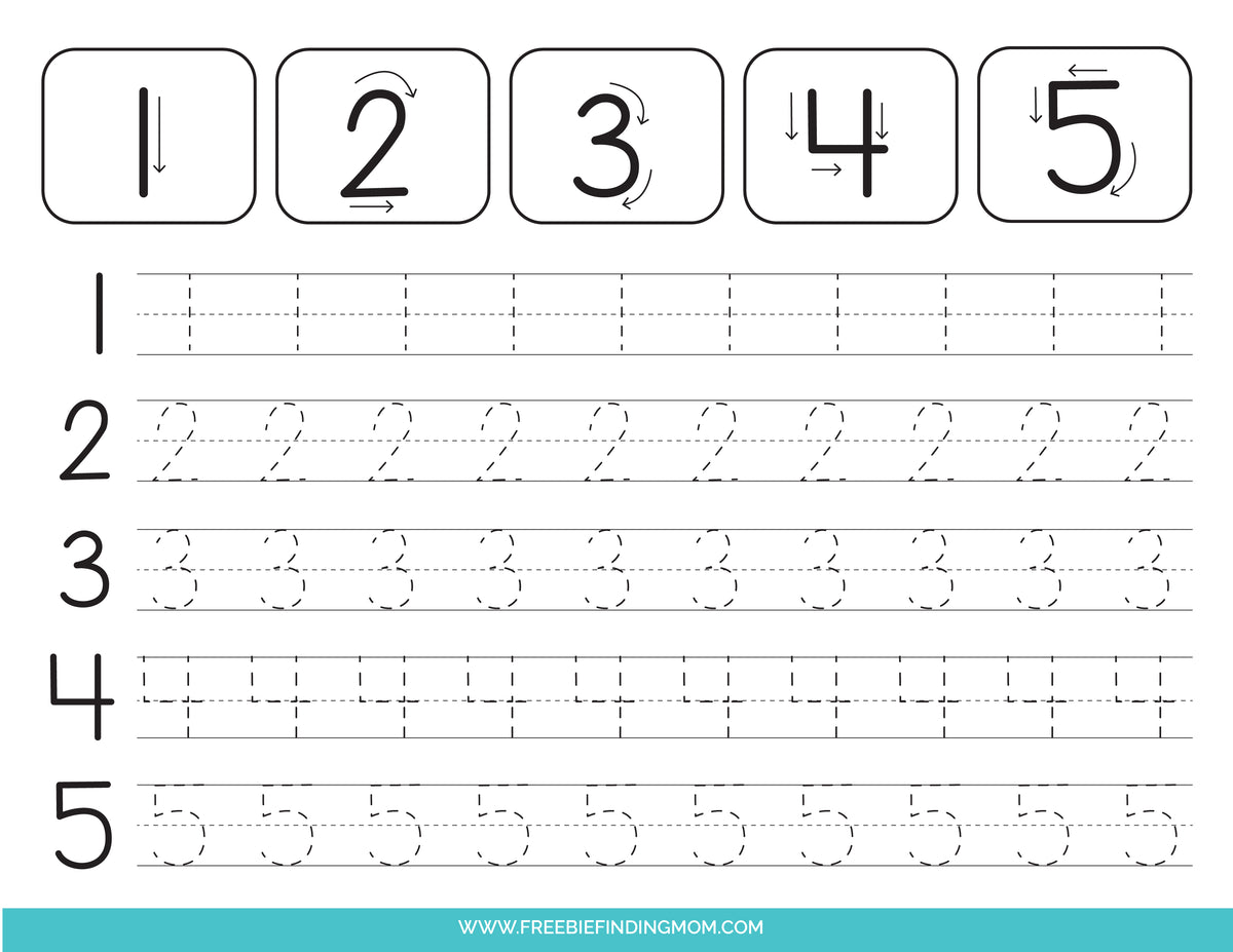 Tracing Numbers Worksheets (7 Pages)