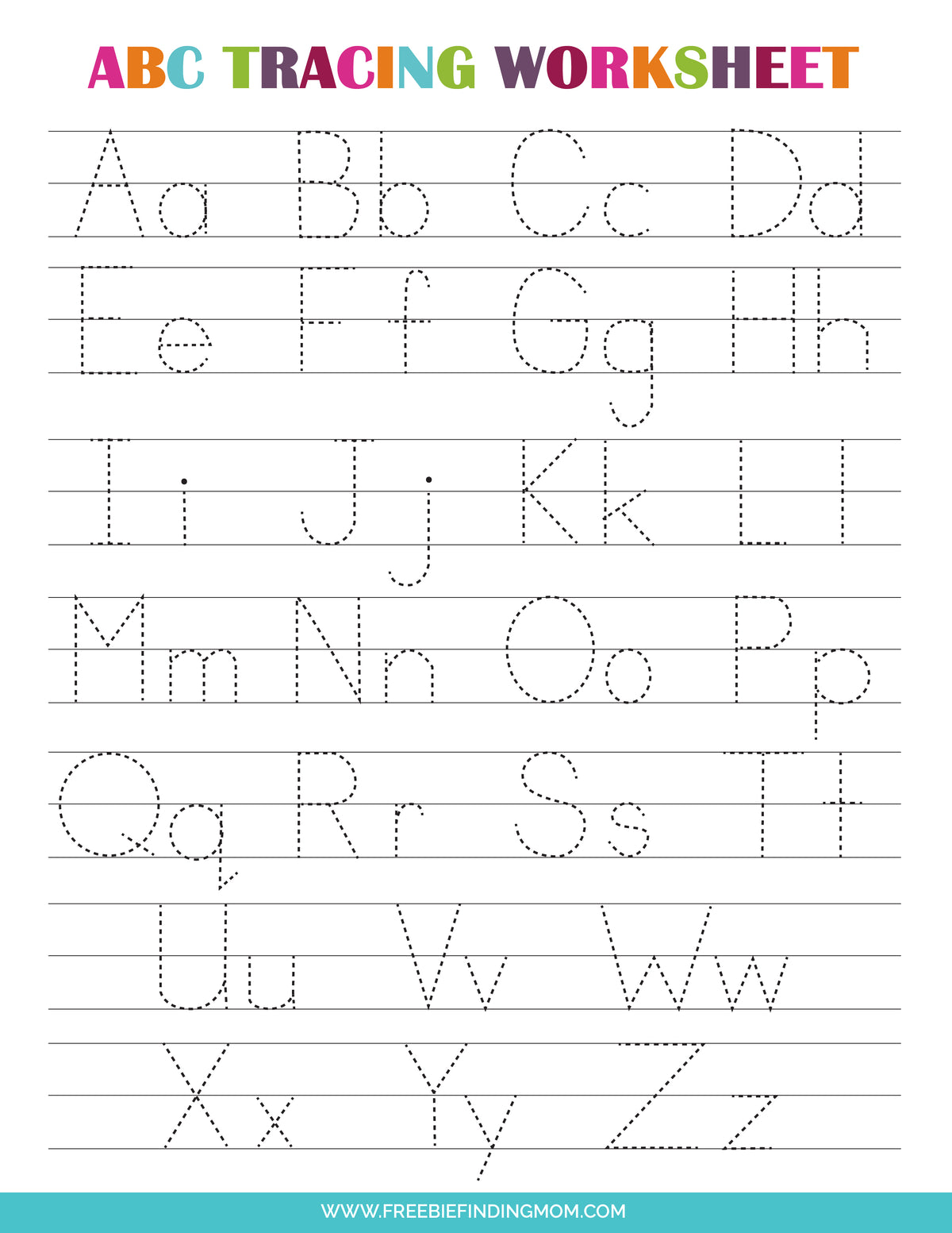 Printable beginner kindergarten alphabet