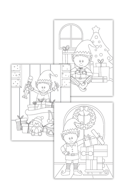Elf Coloring Pages (3 Pages)