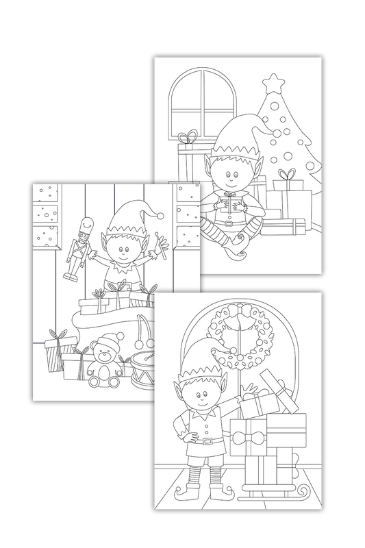 Elf Coloring Pages (3 Pages)