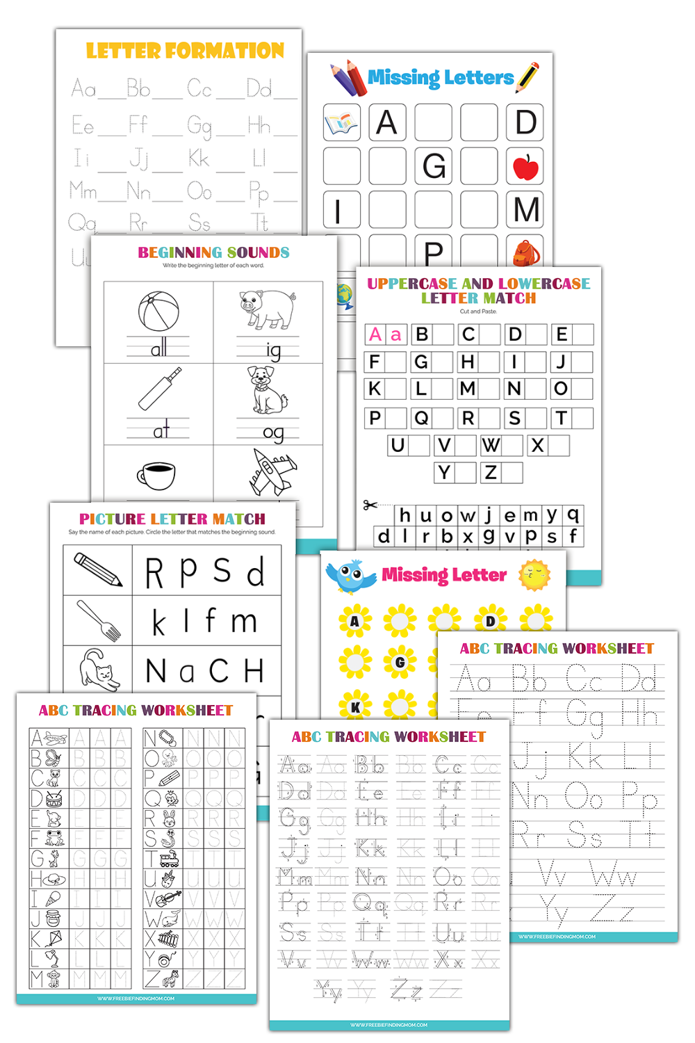 Downloadable Letter Stencils and Worksheets by Freebie Finding Mom