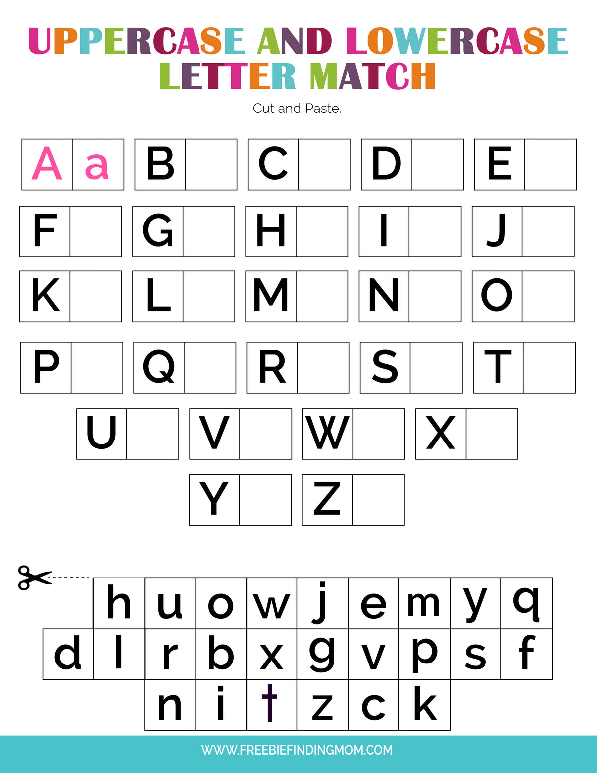 Printable beginner kindergarten alphabet