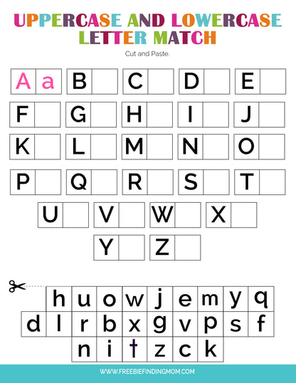 Printable beginner kindergarten alphabet