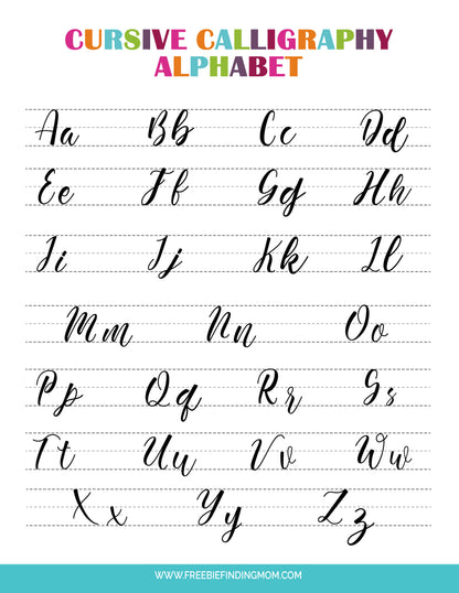 Cursive Calligraphy Writing Bundle (107 Pages)