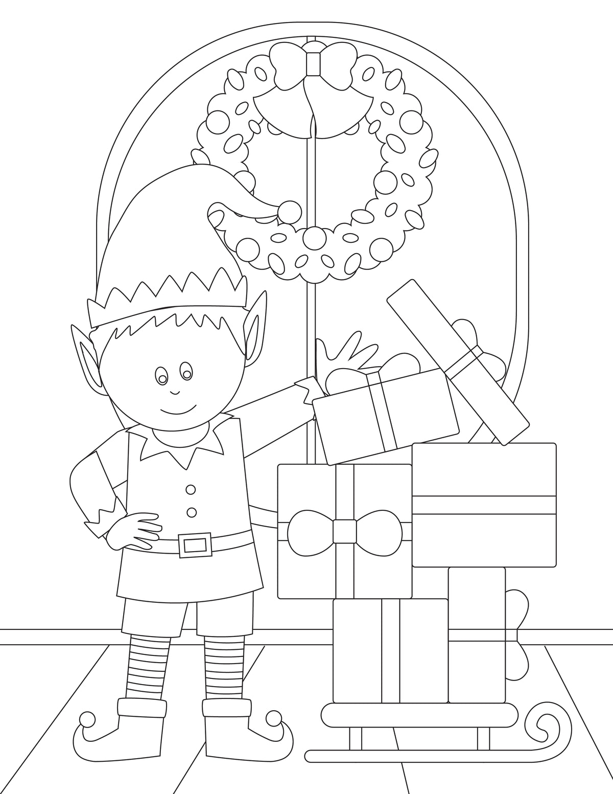 Elf Coloring Pages (3 Pages)