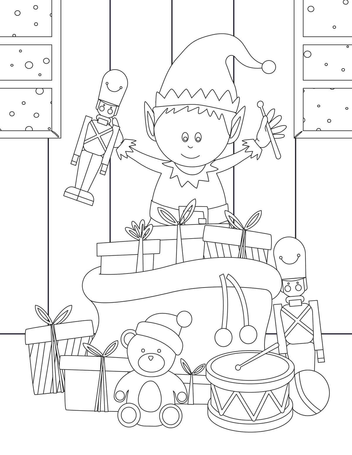 Elf Coloring Pages (3 Pages)