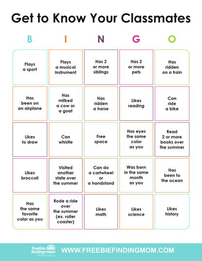 Get to Know You Bingo Cards (25 Cards)
