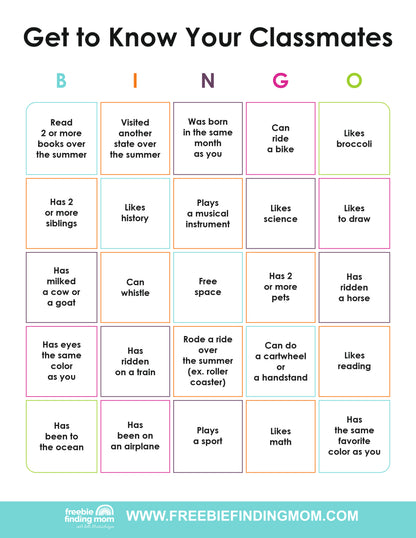 Get to Know You Bingo Cards (25 Cards)