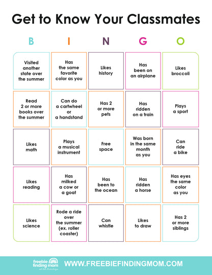 Get to Know You Bingo Cards (25 Cards)