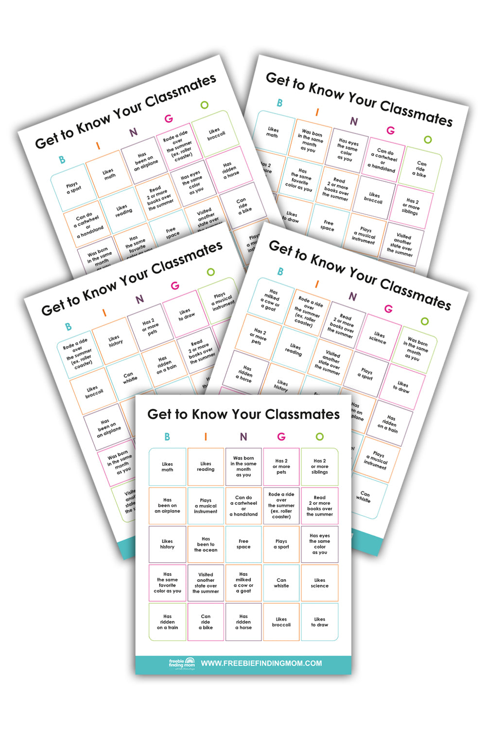 Get to Know You Bingo Cards (25 Cards)