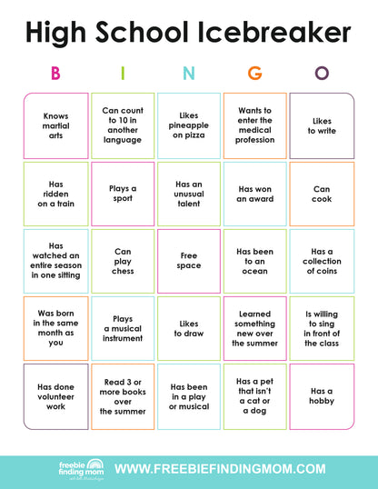 Icebreaker Bingo Cards (25 Cards)