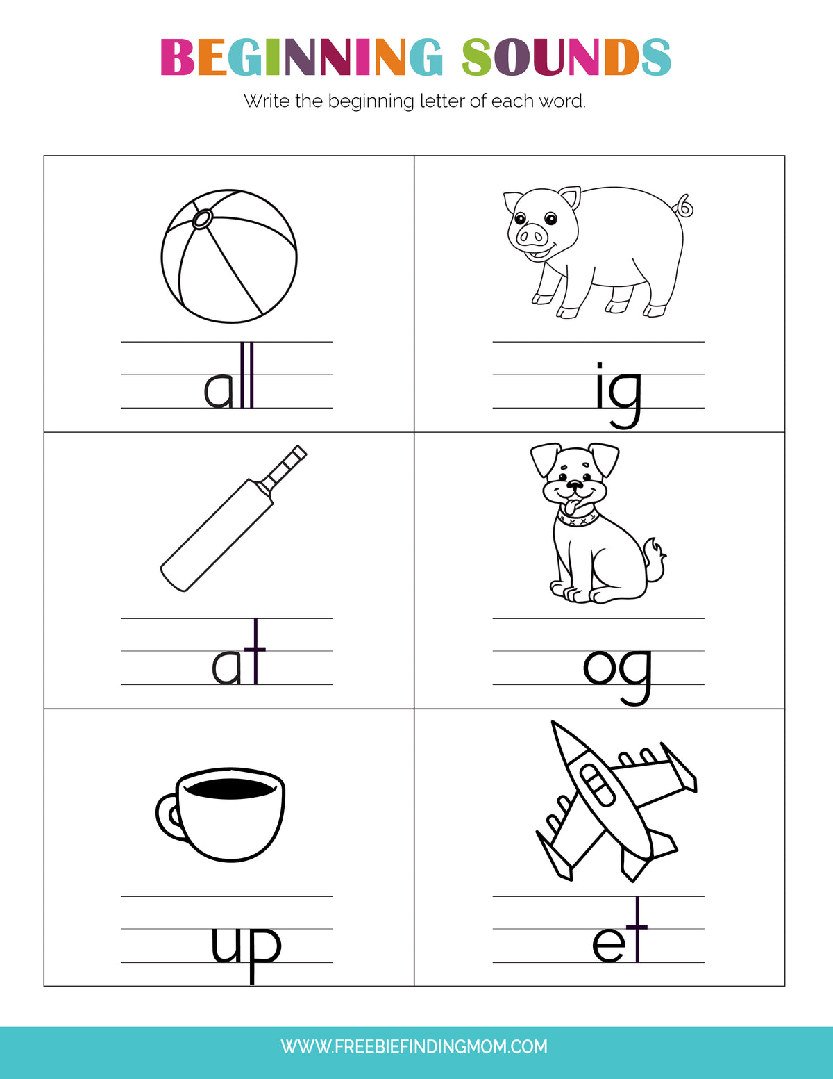 Printable beginner kindergarten alphabet