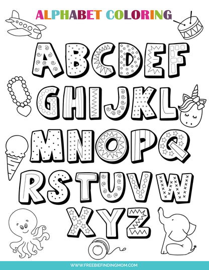 Letter Coloring Pages (3 Pages)
