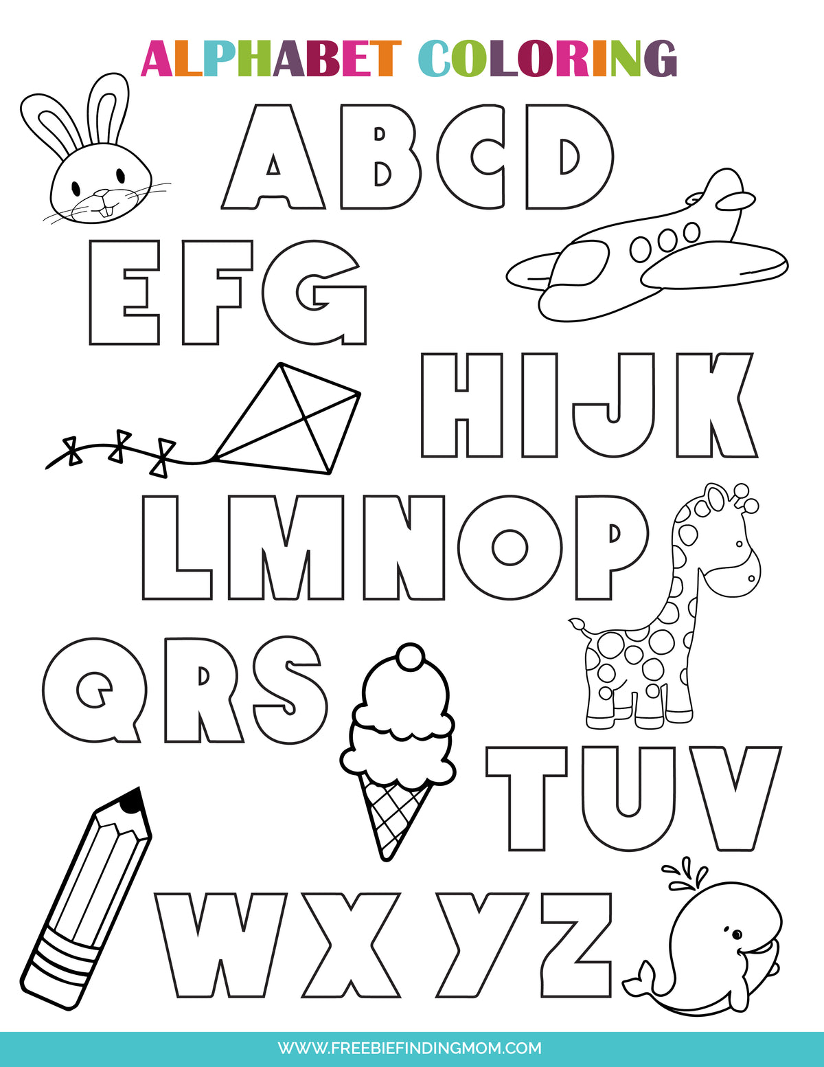 Letter Coloring Pages (3 Pages)