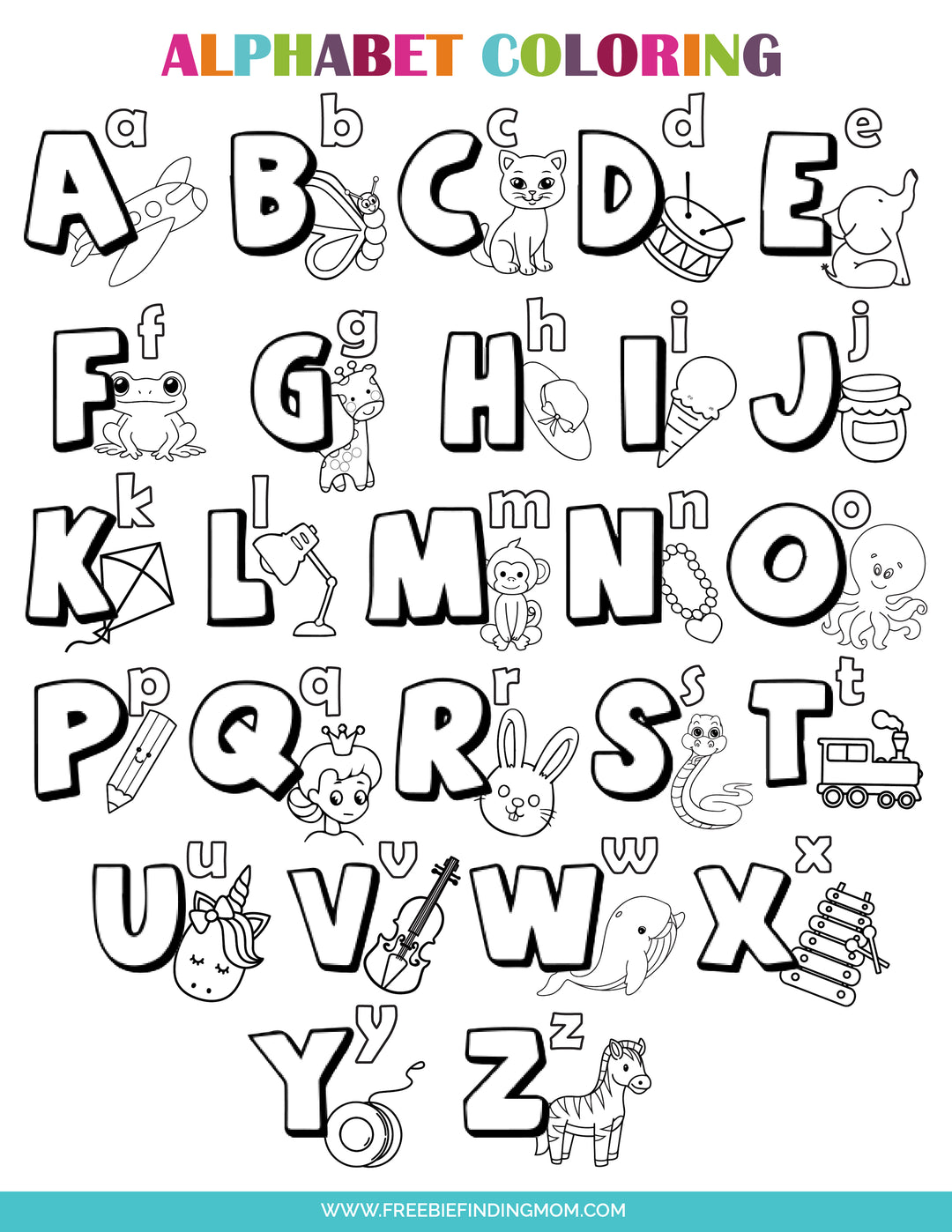 3 Letter Coloring Pages