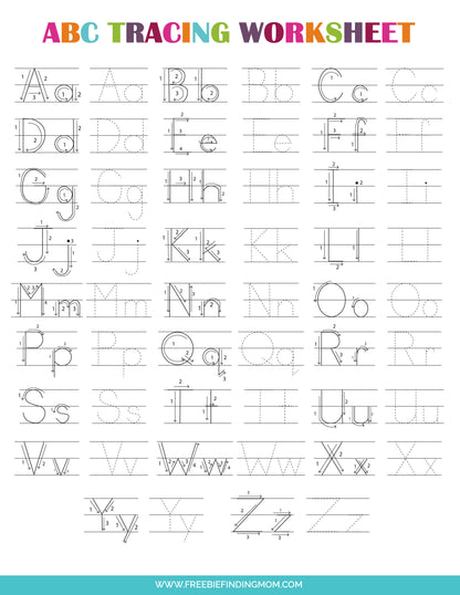 Printable beginner kindergarten alphabet