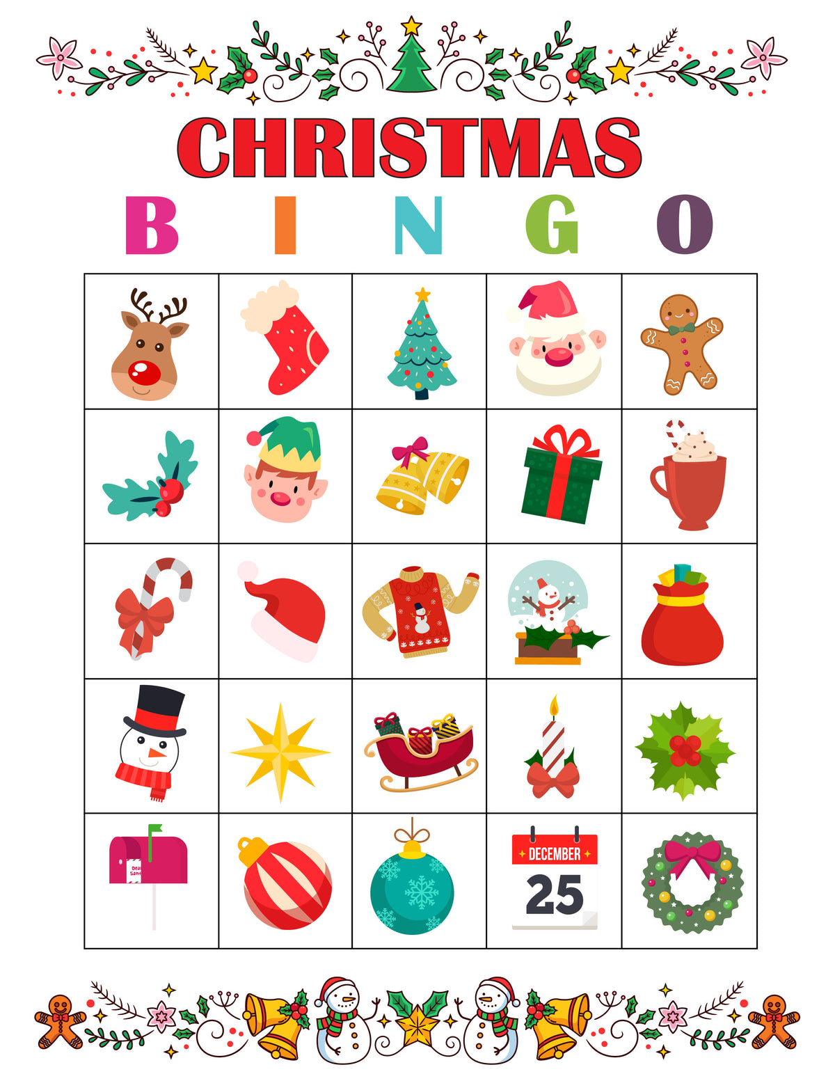 Christmas Bingo Game