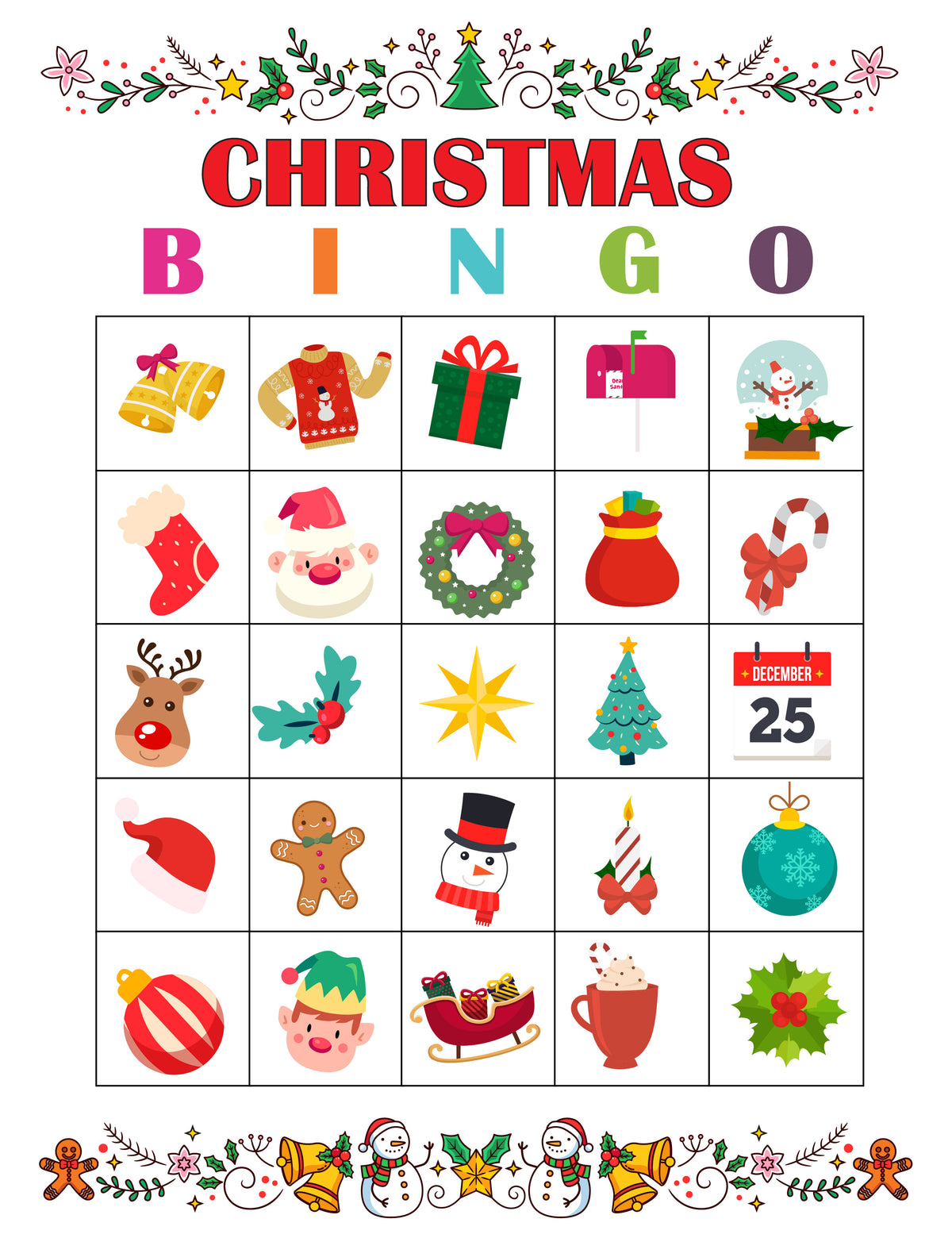 Christmas Bingo Game