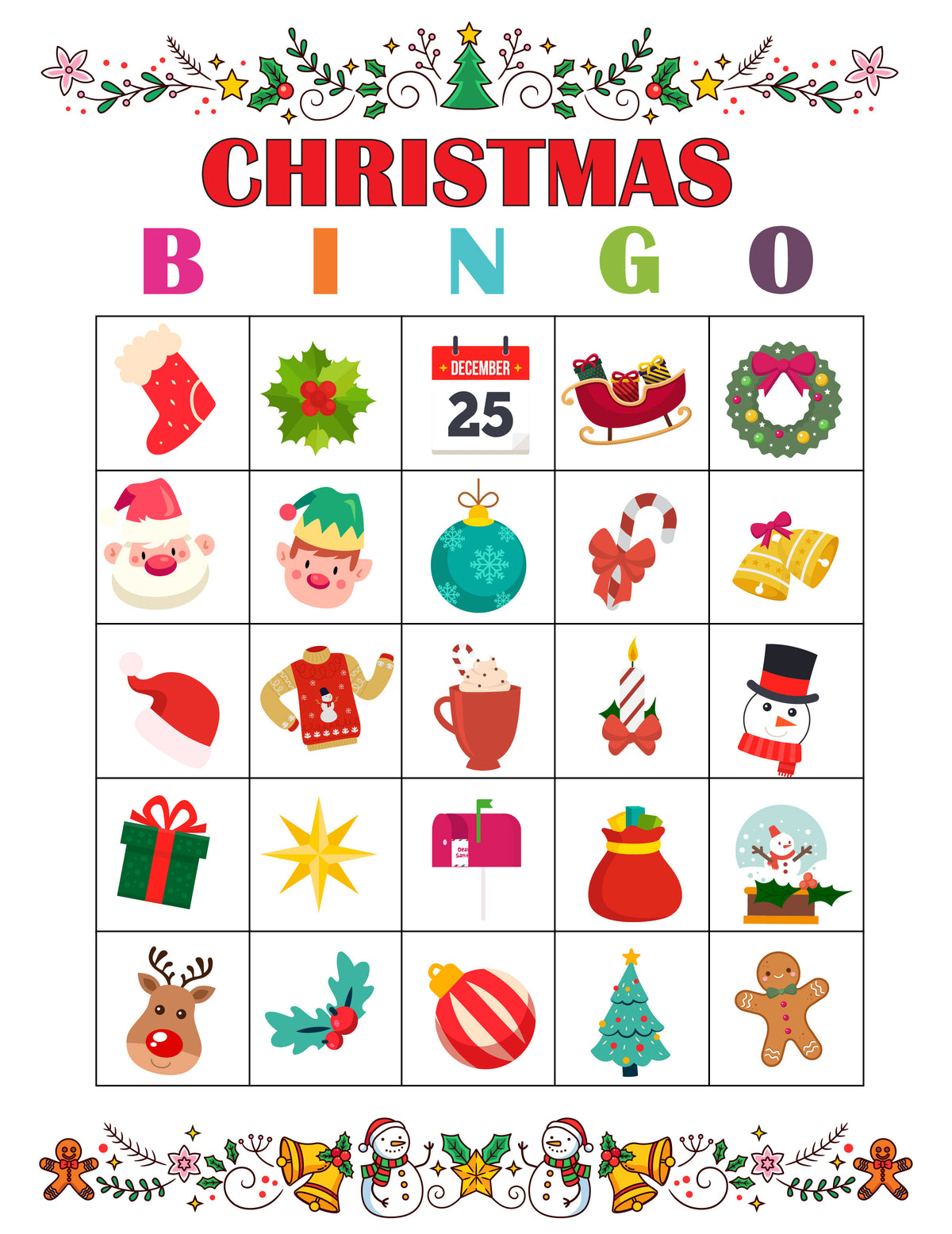 Christmas Bingo Game