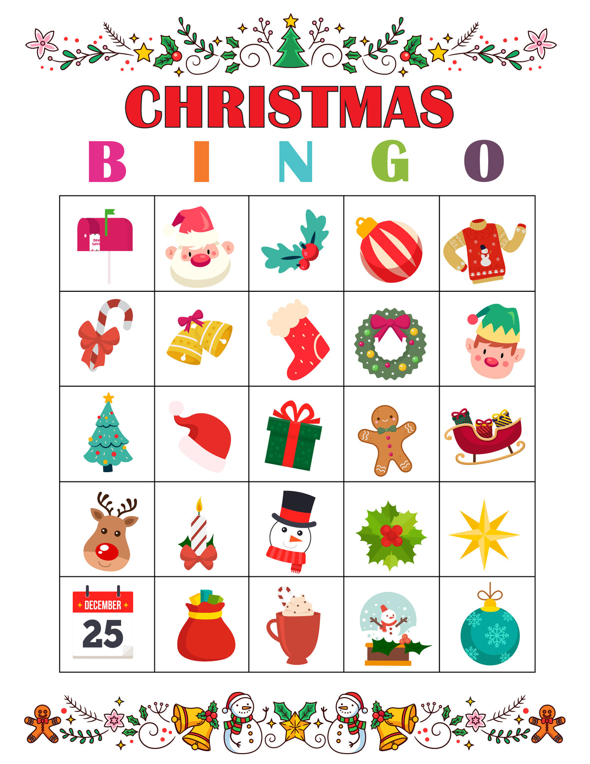 Christmas Bingo Game