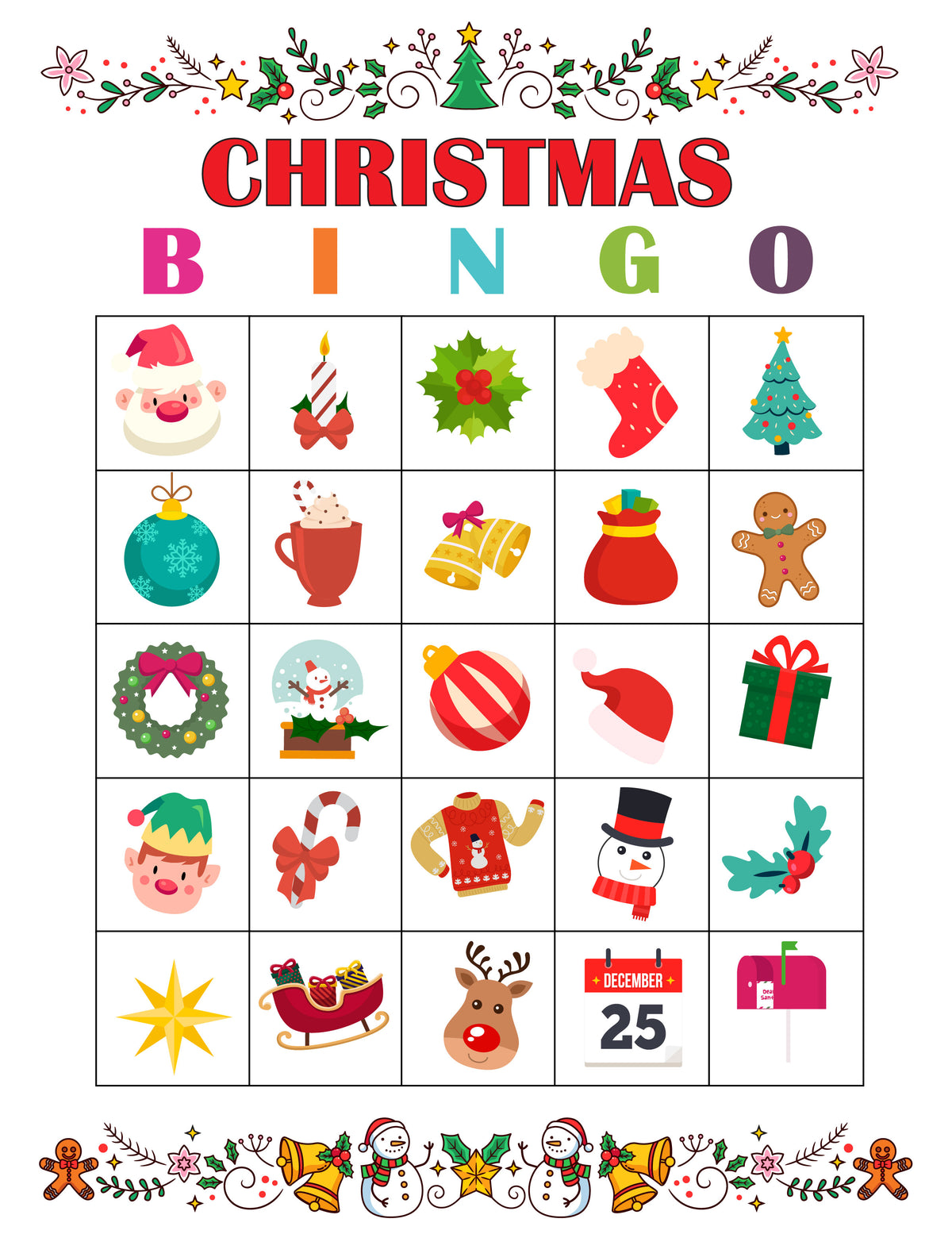 Christmas Bingo Game