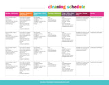 Cleaning Schedule (2 Pages)