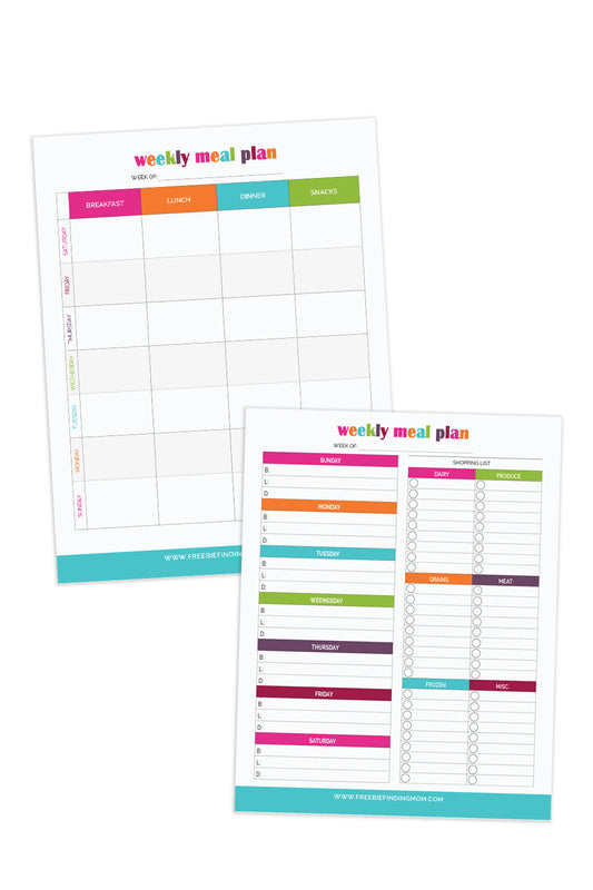 Weekly Meal Planner (2 Pages)