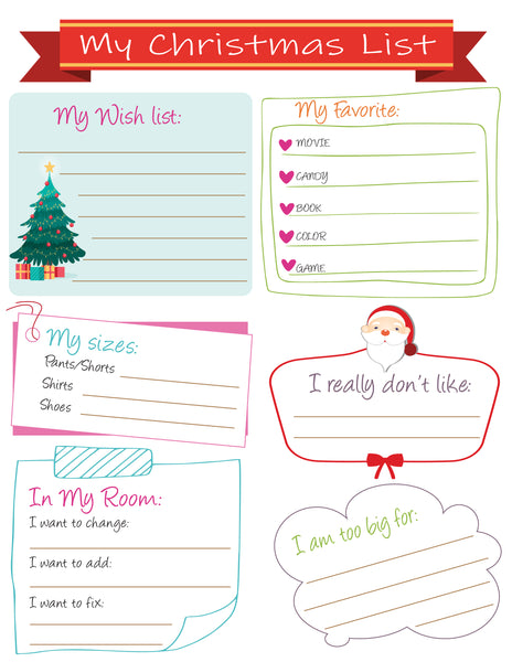 Printable Christmas List For Santa