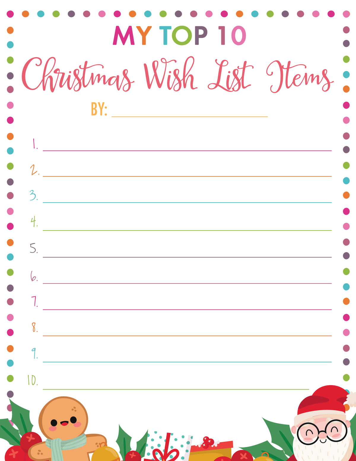 Christmas Lists Bundle (5 Pages)