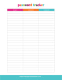 Password Tracker (2 Pages)