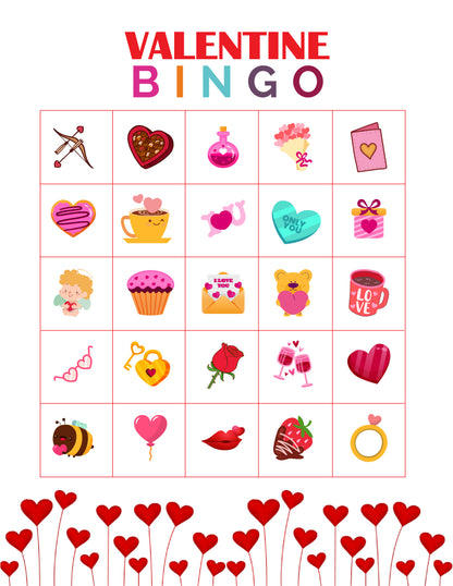 Valentine Bingo Game (10 Cards)
