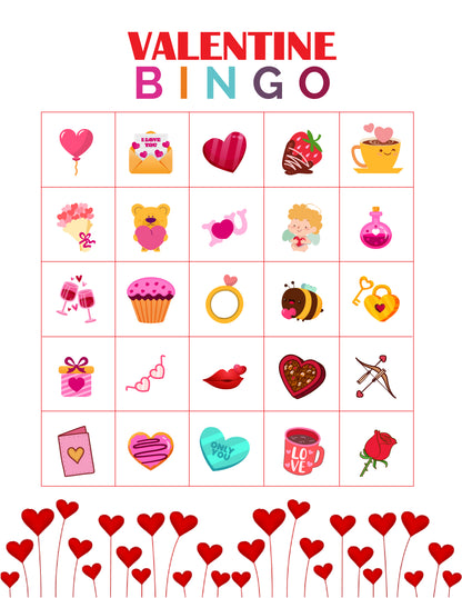 Valentine Bingo Game (10 Cards)