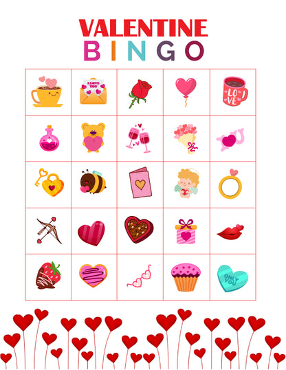 Valentine Bingo Game (10 Cards)