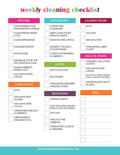 Cleaning Checklist Bundle (29 Pages)