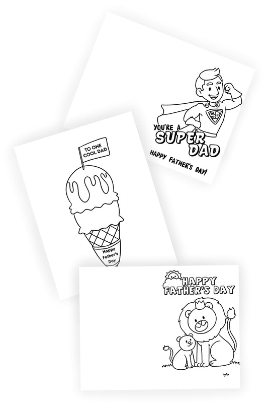 Father's Day Cards to Color (3 Cards)